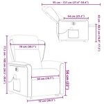 vidaXL Fauteuil inclinable de massage électrique Crème Tissu