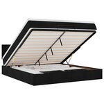 VidaXL Cadre de lit ottoman avec matelas noir 180x200 cm tissu