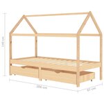 vidaXL Cadre de lit d'enfant avec tiroirs Bois de pin massif 90x200 cm