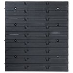 vidaXL Kit de bacs de stockage et panneaux muraux 96 Pièces Rouge et noir