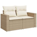 vidaXL Salon de jardin avec coussins 5 Pièces beige résine tressée