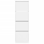 vidaXL Armoire à chaussures 4 tiroirs rabattables blanc 60x34x187 5 cm