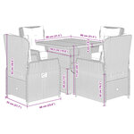 vidaXL Ensemble à manger de jardin avec coussins 5Pièces Beige poly rotin