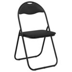 vidaXL Chaise pliante 2 Pièces Noir 48 x 43 5 x 81 cm Simili cuir