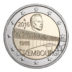 2 euros commémorative Luxembourg 2016 - Pont grande duchesse Charlotte.