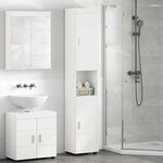 vidaXL Ensemble de Meubles de Salle de Bain TULUM Blanc brillant