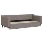 vidaXL Lit de jour avec gigogne et tiroirs sans matelas taupe 80x200cm
