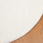 vidaXL Tapis en Fourrure Synthétique de Lapin Olite Crème Ø 120 cm