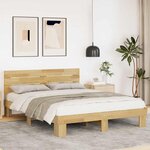 vidaXL Cadre de lit avec tête de lit sans matelas 135 x 190 cm