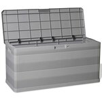 vidaXL Boîte de rangement de jardin gris 117x45x56 cm