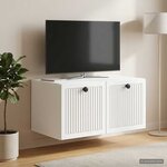 vidaXL Meuble TV mural Blanc 59 5 x 41 x 30 cm Bois d'ingénierie