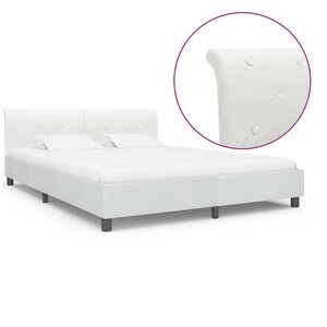 vidaXL Cadre de lit Blanc Similicuir 180 x 200 cm