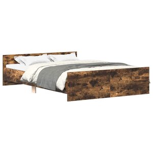 vidaXL Cadre de lit sans matelas chêne fumé 120x200 cm