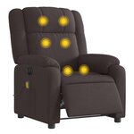 vidaXL Fauteuil de massage inclinable électrique Marron foncé Tissu