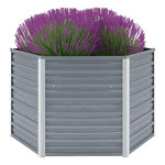 vidaXL Lit surélevé de jardin Acier galvanisé 129x129x77 cm Gris