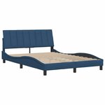 vidaXL Cadre de lit sans matelas Hanko bleu 140x190 cm tissu