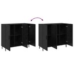 vidaXL Buffet Noir 90 x 34 x 80 cm Bois d'ingénierie