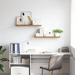 vidaXL Étagère Murale 2 Pièces Marron 80 x 23 5 x 4 cm Bois d'ingénierie