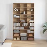 vidaXL Meuble CD chêne artisanal 101 x 23 x 177.5 cm Bois d'ingénierie
