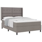 vidaXL Lit à ressorts avec matelas Taupe 200 x 140 cm tissu