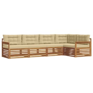 vidaXL Ensemble de canapés d'extérieur 5 pc Naturel et Beige