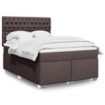 vidaXL Sommier à lattes de lit avec matelas Marron foncé 140x190 cm