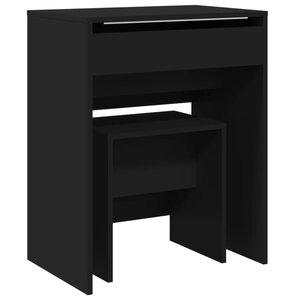 vidaXL Coiffeuse et tabouret noir 60x40x113 5 cm