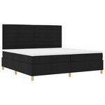 vidaXL Lit à ressort LED avec matelas Noir 200 x 200 cm tissu