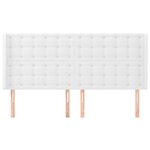 vidaXL Tête de lit avec oreilles Blanc 203x16x118/128 cm Similicuir
