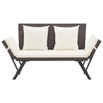 vidaXL Banc de jardin avec coussins 176 cm Marron Résine tressée