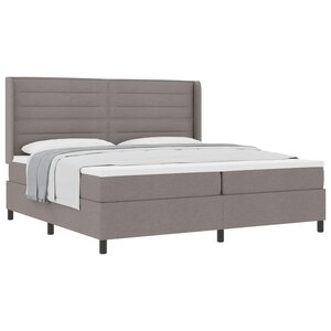 vidaXL Lit à ressorts avec matelas Taupe 200 x 200 cm tissu
