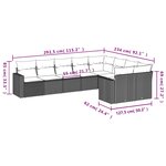 vidaXL Salon de jardin 9 Pièces avec coussins gris clair résine tressée