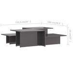 vidaXL Table basse 2 Pièces Gris brillant 111 5x50x33cm Bois d'ingénierie