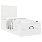 VidaXL Lit ottoman avec matelas blanc 100x200 cm similicuir