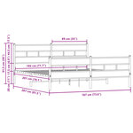 vidaXL Cadre de lit en métal sans matelas chêne marron 180x200 cm