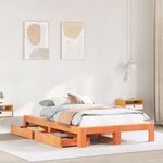 vidaXL Cadre de lit sans matelas cire marron 120x190cm bois pin massif