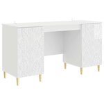 vidaXL Bureau Blanc brillant Bois d'ingénierie 142 5 x 50 x 75 cm