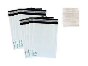 Kit emballage colis Vinted - lot de 10 enveloppes plastiques n°1 (23x17cm) + 10 pochettes porte-documents