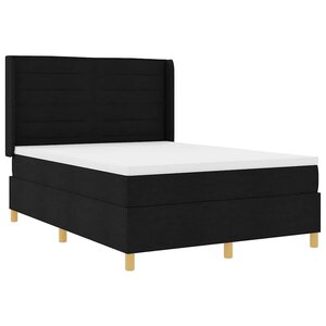 vidaXL Lit à ressorts avec bandes LED Noir 140 x 190 cm tissu
