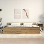 vidaXL Cadre de lit chêne artisanal 200 x 200 cm Bois d'ingénierie