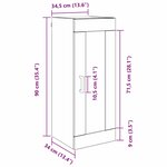 vidaXL Meuble mural Chêne artisanal 34 5 x 34 x 90 cm