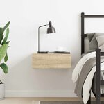 vidaXL Table de chevet flottante Chêne sonoma Bois d'ingénierie