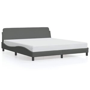 vidaXL Cadre de lit Dover gris foncé 152x203 cm tissu