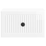 vidaXL Cabinet de chevet mural Blanc brillant 33 x 34 5 x 20 cm