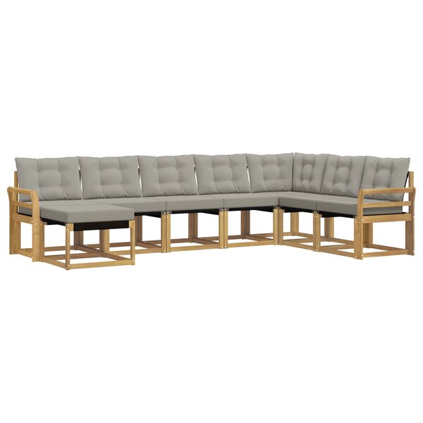 vidaXL Ensemble de canapés d'extérieur 8 pc Blanc et gris clair