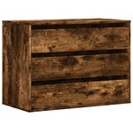vidaXL Commode d'angle chêne fumé 80x41x58 cm bois d'ingénierie