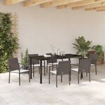 vidaXL Ensemble de salle à manger pour jardin 7 Pièces Marron Poly rotin