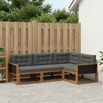 vidaXL Ensemble de canapés d'extérieur 4 Pièces Naturel et Anthracite