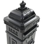 Boîte aux lettres à pilier Aluminium Vintage antirouille Noir