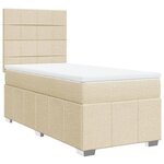 vidaXL Sommier à lattes de lit avec matelas Crème 100x200 cm Tissu